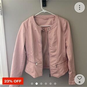Pink faux leather jacket
